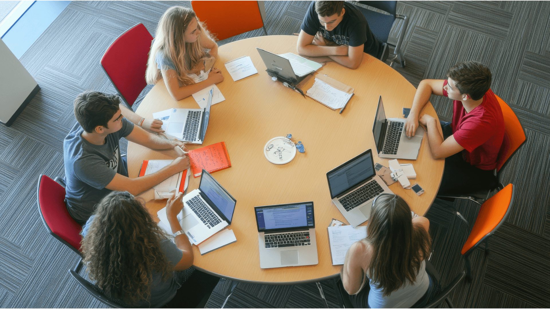 Student ambassador talking with other students